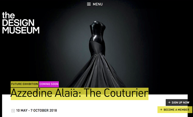 伦敦设计博物馆将为Azzedine Alaia举办回顾展