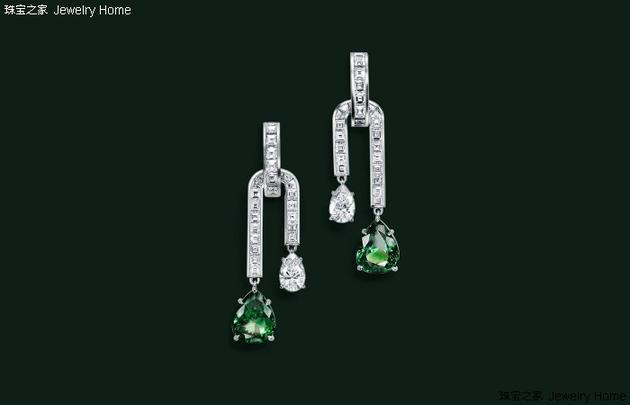 Tiffany & Co。蒂芙尼Tiffany & Co。蒂芙尼华彩高级珠宝系列沙弗莱石与钻石耳环