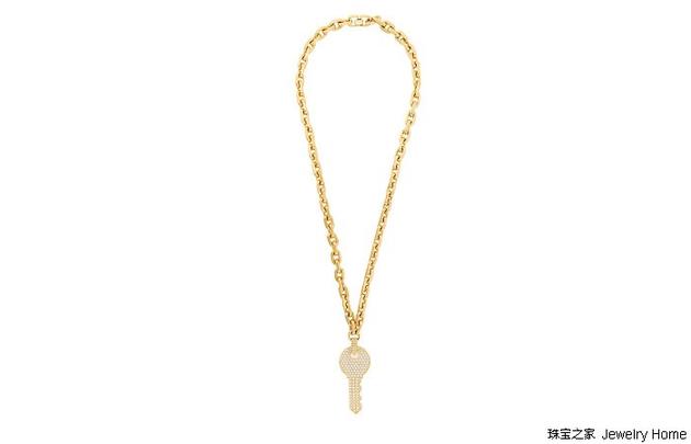 Marc Jacobs 金色钥匙吊坠长款项链，黄铜，水晶 售价：RMB4，707