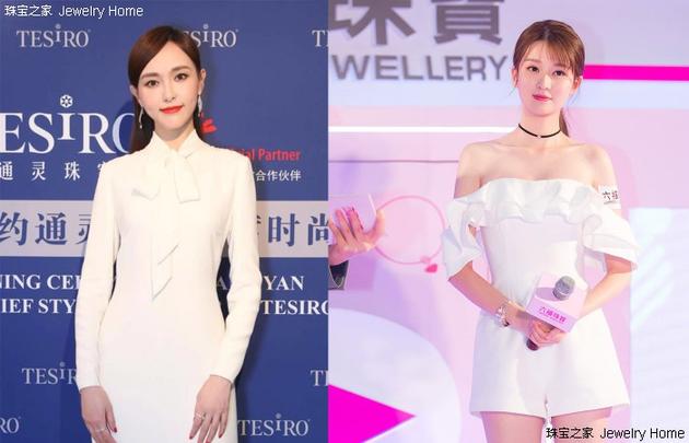 通灵珠宝代言人唐嫣和六福珠宝dear q系列形象代言人乔欣