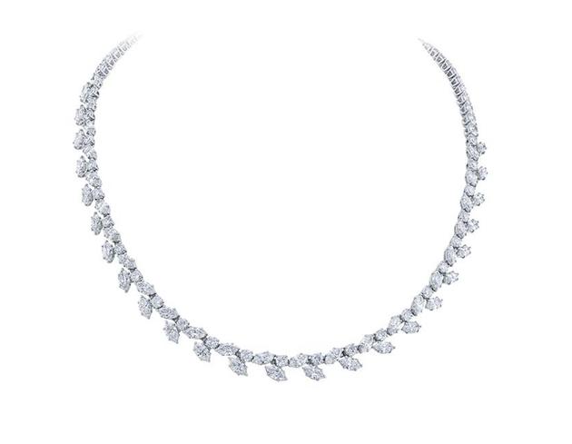海瑞温斯顿经典锦簇winston cluster系列钻石项链;总重约25.