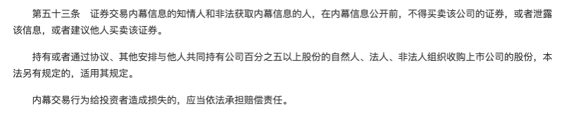 《中华人民共和国证券法》第五十三条
