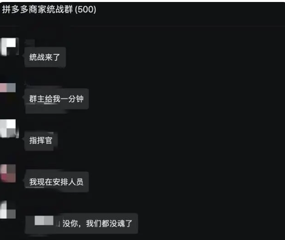 (拼多多商家统战群 资料来源:网络)