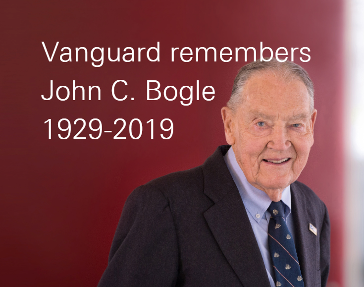 领航集团官网纪念创始人Jack Bogle（图片来源：Vanguard）