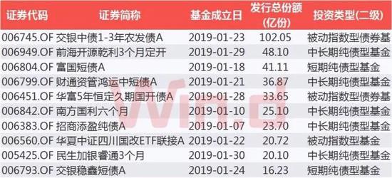 图：1月新成立基金规模TOP10