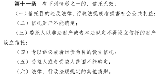 来源：国家法律法规数据库，《中华人民共和国信托法》