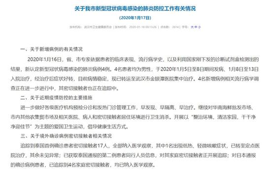 警惕！武汉新认定新型冠状病毒感染的肺炎病例