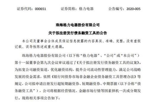 美的、格力相继推出债务融资 