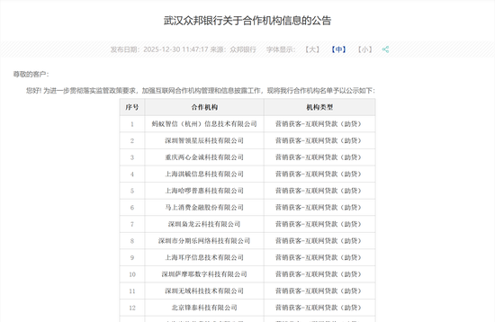 众邦银行“朋友圈”大瘦身，13家担保机构被“清退”