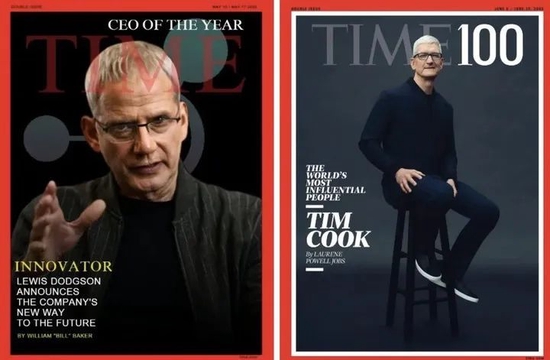 左为网友模仿制图，右为《时代》杂志