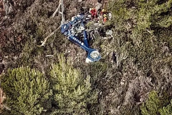 Helicopter crash scene Source: Grégory Leclerc/Nice Matin