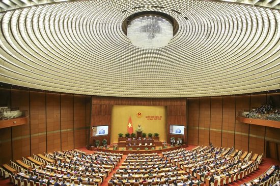 贵府图片：当地时候2024年10月21日，越南河内，越共中央总秘书苏林在国会发表语言。（视觉中国）