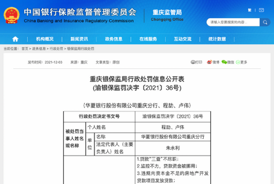 “监管踢曝“十宗罪”！华夏银行重庆分行被罚没652万，这些银行也“栽了”