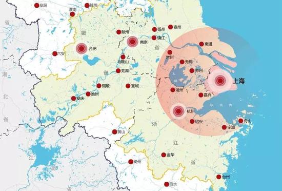 上海于南通空间结构示意图 图片来源:《上海市城市总体规划(2017-2035年)》