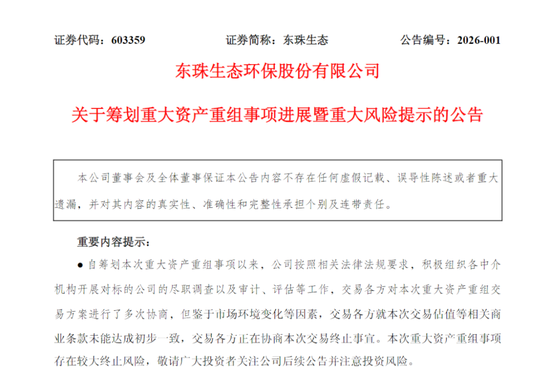 603359，重大资产重组存较大终止风险