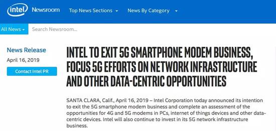 英特尔所说的“原本计划在2020年推出的产品”，很可能就是苹果5G手机。