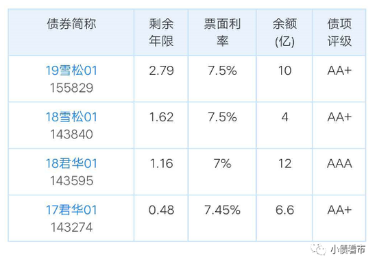  雪松集团存续债券