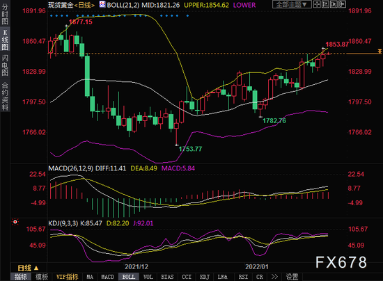 （现货黄金日线图）