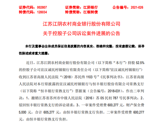 图源：江阴农商行公告
