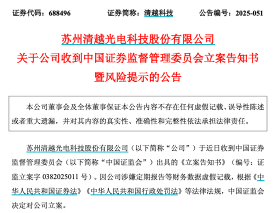 突发！688496，被证监会立案！