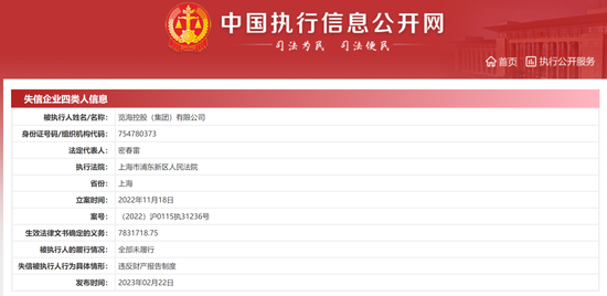 密春雷再被执行5亿,览海杠杆收购拖累“胡润富豪”