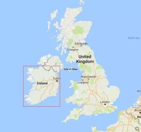 红框范围内为爱尔兰共和国领土