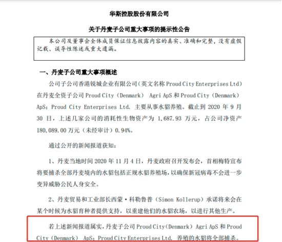 “躺枪”丹麦“捕杀令” “裘皮第一股”华斯股份何去何从？