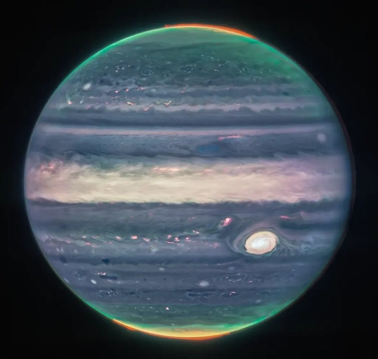 韦伯望远镜拍下的木星照片