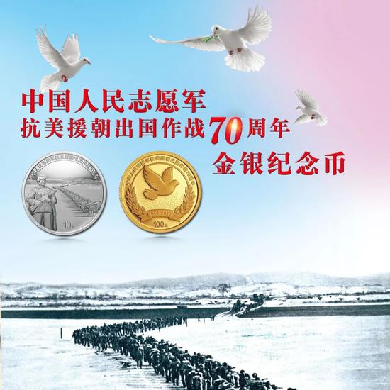 中国银行预约发售中国人民志愿军抗美援朝出国作战70周年纪念币