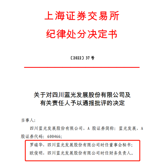 “自己“发票据”自己“申购”，蓝光发展董秘及财总一起被通报批评