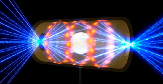环空器受到激光“加热”的图示。   图片来源：LLNL