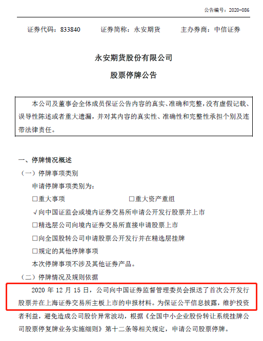 冲刺IPO：永安期货递交IPO申报材料 第一大股东财通证券