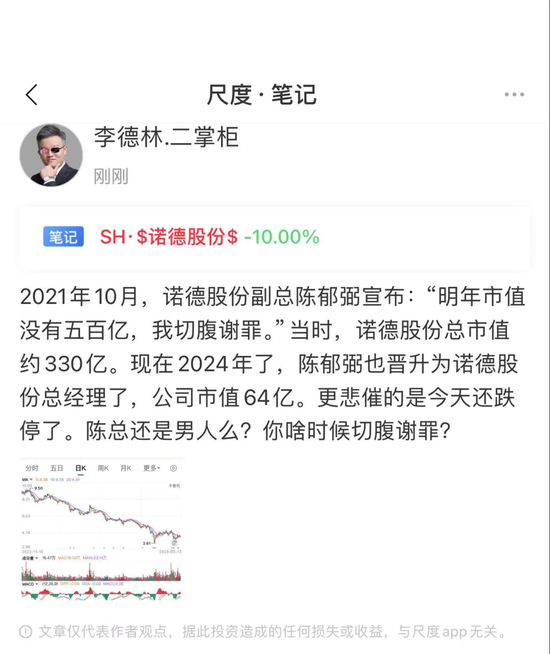 "市值没500亿我切腹谢罪!"诺德股份老总玩命吹票2年后,市值只剩64亿元
