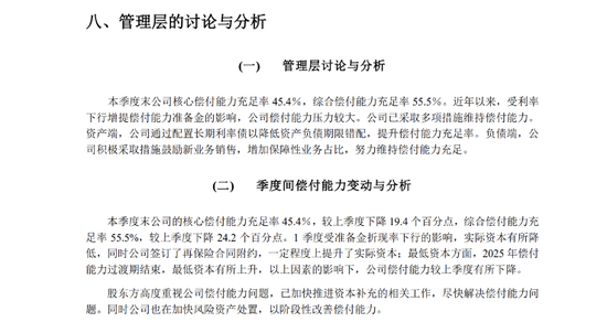 （来源：长生人寿2026年一季度偿付能力报告）