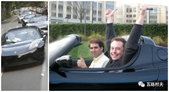 马斯克和JB，在特斯拉早期的日子，开着一辆Roadster &quot;P1&quot;。图片源：cleantechnica.com