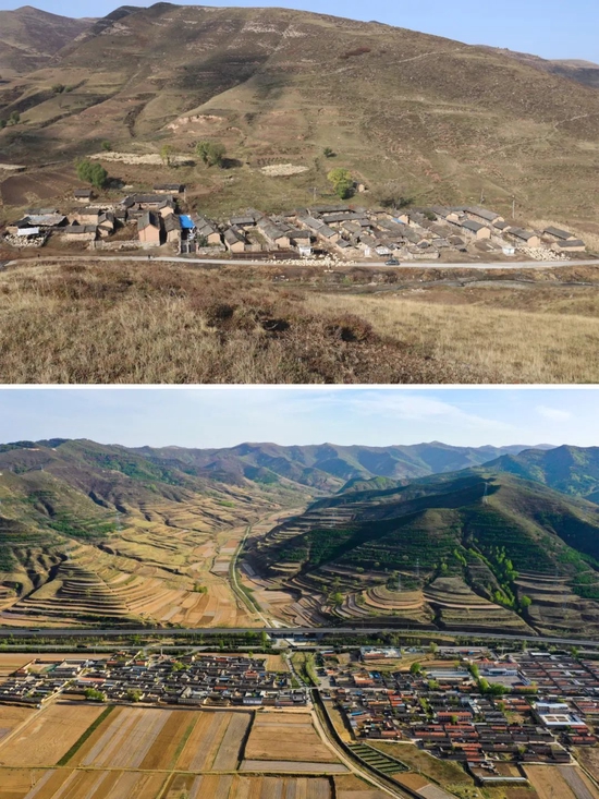 上图为山西省忻州市岢岚县宋家沟村村民在整村搬迁前居住的房屋(资料