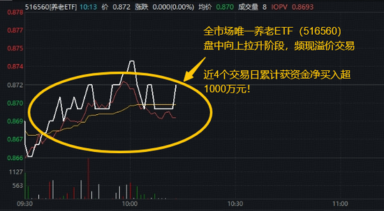 冰雪季旅游酒店火热！千万资金狂涌？全市场唯一养老ETF（516560）向上拉升频现溢价