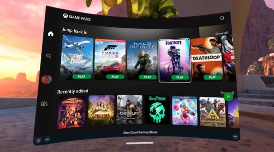 Quest中的Xbox云游戏 图片来源:Meta