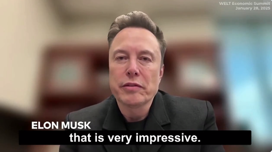 马斯克谈论DeepSeek&nbsp;视频截图