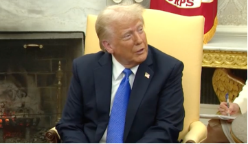 当地时间7日，特朗普接受媒体采访时对《时代》周刊新封面作出回应。图源：美媒