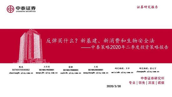 中泰策略：反弹买什么？新基建、新消费和生物安全法