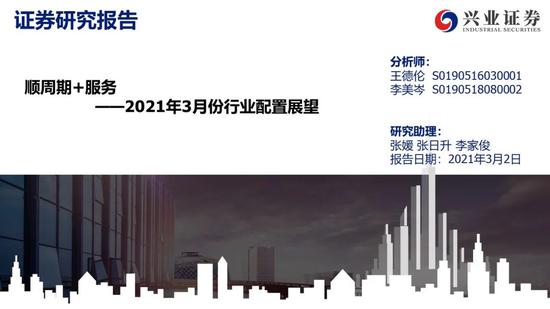 兴证策略：3月行业配置应关注顺周期+服务业