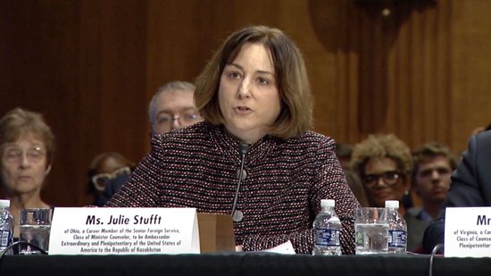 　候任美驻哈大使朱莉·斯塔夫特。听证会现场视频