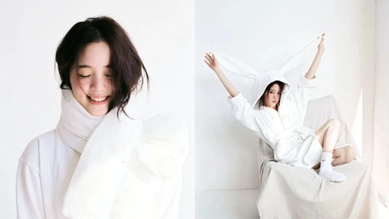 欧阳娜娜为自家品牌&ldquo;nabi&rdquo;拍摄的广告图