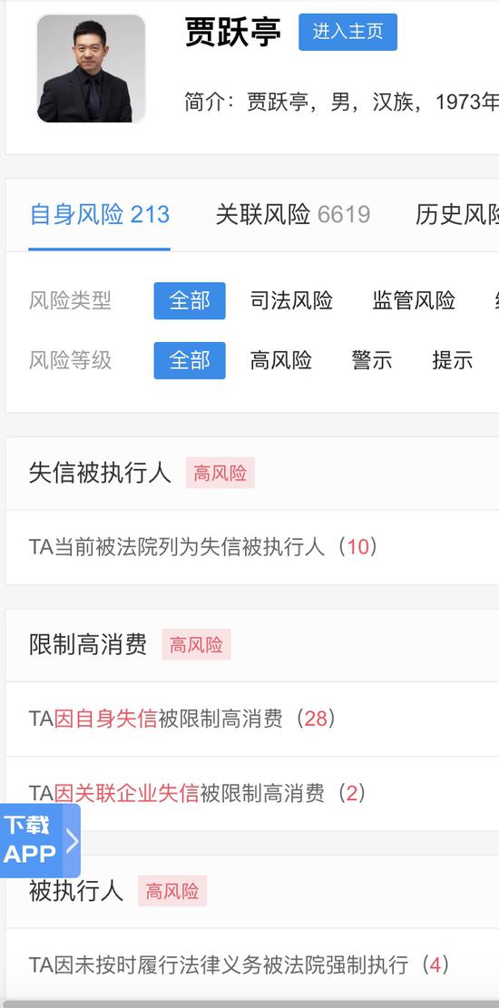 贾跃亭再被限制高消费 目前已身负30条限制高消费令