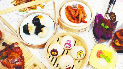 功夫动漫笨笨鼠主题店内的菜品被打造成卡通形象。