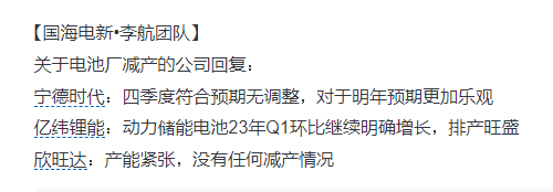 “宁王”逆势领跌，电池厂减产在即？两则“传闻”追根溯源
