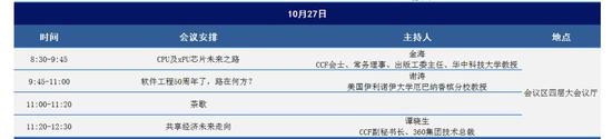 中国计算机大会10月27日的议程