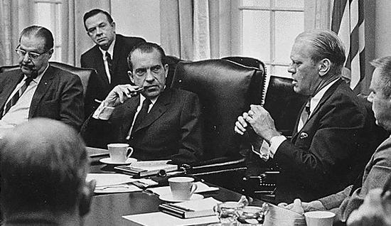  尼克松与幕僚讨论医改，1972年