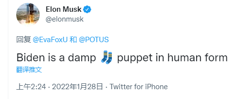 Screenshot of Musk's Twitter